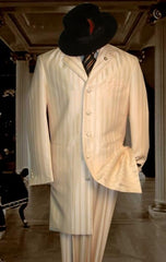 Tonal Shadow Pinstripe Tone On Tone Tuxedo Ivory OFF White