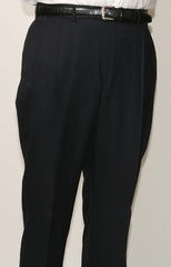 70% Polyester Navy Somerset Double-Pleated Slacks / Dress Pants Trouser Unhemmed Unfinished Bottom