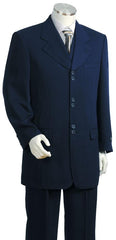 Men'S 3 Piece Fashion Dark Navy Zoot Suit