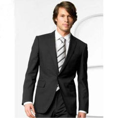 Men'S Stylish One Button Black Suit - Single Button Suit