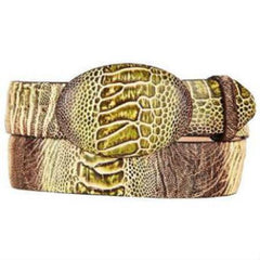 Cinto De Avestruz - Cinto Vaquero Mens Original Ostrich Leg Skin Western Style Hand Crafted Belt Rustic Green