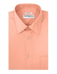 Designer Brand Cotton Blend Pink Barrel Cuffs Regular Fit Collared Men's Dress Shirt