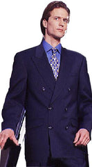 Men'S Poly ~ Rayon Dark Navy Blue Suit For Men