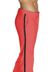 Men's Red Flat Front With Satin Band Classic Fit Tuxedo Pant