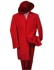 Men's Metalic Hot Red Fashion Dress Zoot Suit 38 Inch Long