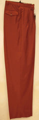 long rise big leg slacks  Rust Wide Leg Dress Pants Pleated baggy dress trousers unhemmed unfinished bottom