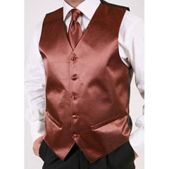 Men'S Brown 2-Piece Dress Tuxedo Wedding Vest ~ Waistcoat ~ Waist Coat Set Buy 10 Of Same Color Tie For $25 Each - Men'S Neck Ties - Mens Dress Tie - Trendy Mens Ties