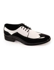 Men's Lace up Wingtip Tuxedo Men's Tuxedo Dress Shoe For Men Perfect for Wedding Black/ White Dress Tuxedo