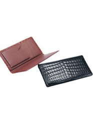 Men'S Genuine Exotic Animal Skin Ferrini ABCK Genuine Crocodile Check Book Wallet Black,Cognac