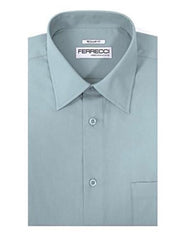 Designer Brand Regular Fit Lay Down Collared Sky Blue Cotton Blend Men's Dress Shirt