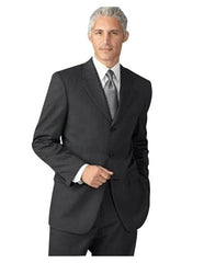 Solid English Gray (Darkest Charcoal Gray) Premier Quality Three Buttons Style Italian Fabric Super 150