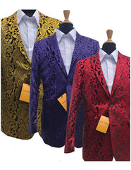 Big and Tall Tuxedo Fashionable Paisley Tuxedo Sparkling Pattern Blazer Available In Big and Tall Sizes