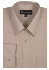 Tan Standard Cuff Classic Fit Men's Dress Shirt