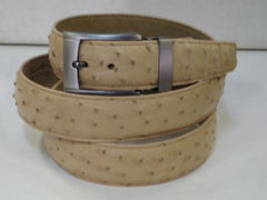 Men's Genuine Authentic Oryx Tan ~ Beige Ostrich Belt