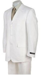 Pure Solid Light Non Wrinckle 3 Buttons Men'S Dress Suits For Men - All White Suit