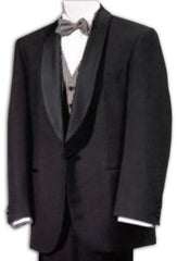 Tux Men'S Tuxedo Shawl Collor Super 120'S Suit + Shirt + Any Color Bow Tie - 100% Percent Wool Fabric Suit - Worsted Wool Business Suit