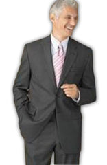 2 Button Charcoal Gray On Sale Business Suits