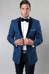 Men'S Floral Pattern Slim Fit 2 Button Solid Velvet Cheap Priced Designer Fashion Dress Casual Blazer On Sale Navy Blazer Sport Coat