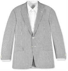 Sear Sucker Suit Seersucker Suit Two-Button Seersucker Sear Sucker White Suit & Black~Gry Stripe ~ Pinstripe Suit Available In Big And Tall Sizes