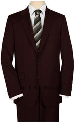 Blazer Coat High-Quality 2 Button Dark Brown Suit Wide Leg 22 Inch Pleated Pants Side Vented  Jacket