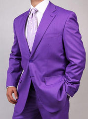 Men'S Two Button Light Purple ~ Dark Lavender Suit