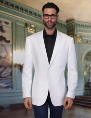 Men'S White Cool Linen Fabric Jacket Summer Blazer Sport Coat