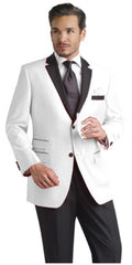 White Two toned Kids Sizes 2 Button Party Cheap Priced Business Suit Perfect For boys wedding outfits Clearance Sale & Tuxedo & Dinner Jacket Blazer W/ Black + Free Pant