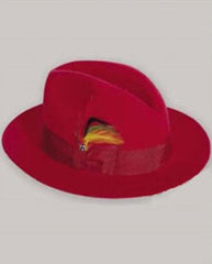 Men's Untouchable Red Fedora Wool Dress Hat