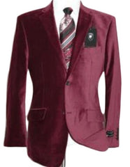 Velvet Blazer - Mens Velvet Jacket Velvet Burgundy ~ Maroon Suit ~ Wine Color Sport Coat Cheap Priced Unique Fashion Designer Men'S Dress Sale