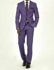 Men's Violet Double Vents Skinny Suit