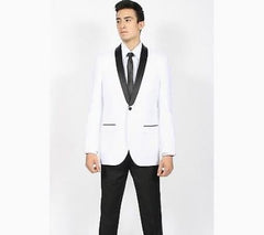 Men's White Black Shawl Collar Slim Fit Kids Sizes 2 Piece Perfect for toddler Suit wedding  attire outfits Fashion Tuxedo For Men