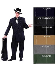 Chalk Double Breasted 6 On 2 Men'S Any Color & Bold White Pinstripe Suit