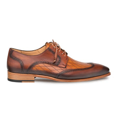 Mens Mezlan Calfskin Wingtip in Cognac