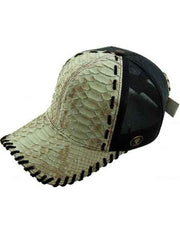 Natural Genuine Ostrich Python Baseball Cap