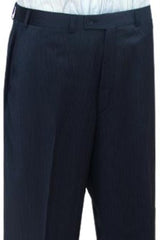 Cotton Summer Light Weight Navy Blue Stripe CK Flat Front Pant