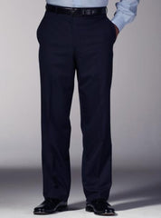 Fitted No Pleat Slacks Men's Navy Blue Slim Fit Dress Men's tapered Men's dress  Pants