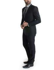 Men's Black Ticket pocket suit 1 button Slim Fitted  Suits