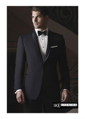 Waverly Black 1-Button Shawl Tuxedo Ike Evening by Tuxedo Authentic Brand