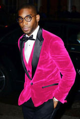 Hot Pink Men'S Cheap Priced Velvet ~ Velour Clearance Big And Tall Blazers Blazer / Sport Coat