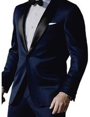 Men'S Midnight Blue 1 Button Tuxedo