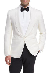 Alberto Nardoni Snow White Pure Dinner Shawl Collar Jacket Blazer & Sport Coat