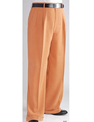 Daniel Men's Stylish Wide Leg Pants Peach ~ Light Orangish ~ Light Rust Men's Wide Leg Trousers - Cheap Priced Dress Slacks For Men On Sale