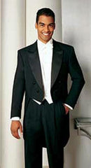 Full Black Tailcoat Peak Lapel Tuxedo tail suit