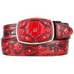 Men's Red Original Eel Skin Fashion Western Belt