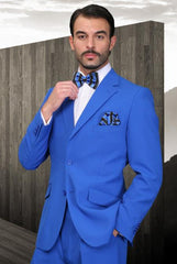 Men's Royal Blue Dress Cheap Priced Business Suits Clearance Sale for Men 2 Button Super 120's Extra Fine 2 Piece