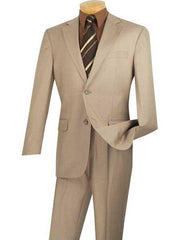 Men's Big And Tall  Beige 2 Piece Extra Long Suit