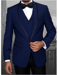 Men's Statement Suits Clothing Confidence  Sapphire Blue Modern Fit Suits Tuxedo Wool Suit