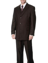 Brand: Caravelli Collezione Suit - Caravelli Suit - Caravelli italy Caravelli Men's  Brown 3-piece Vested Classic Fit Suit