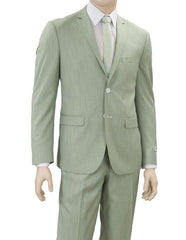 Men's Wedding - Prom Event Bruno 2 Button Sage Green Suit - Light Green Suit