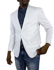 Mens White One Ticket Pocket Summer Fabric Linen Fabric Blazer